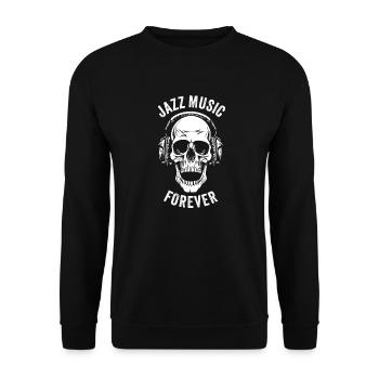 JAZZ MUSIC FOREVER - Unisex Pullover - Schwarz - Vorne - Alina (178cm) & Michal (187cm)