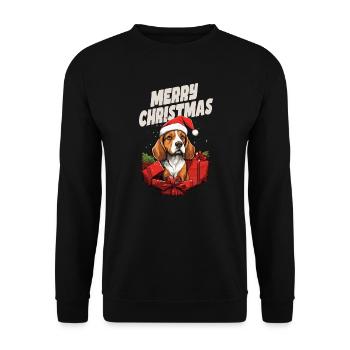Merry Christmas Beagle - Unisex Sweatshirt - black - Front - Alina (178cm) & Michal (187cm)