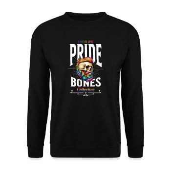 Love Is Love LGBTQ+ Pride Bones Collective - Sweat-shirt Unisexe - noir - Devant - Alina (178cm) & Michal (187cm)
