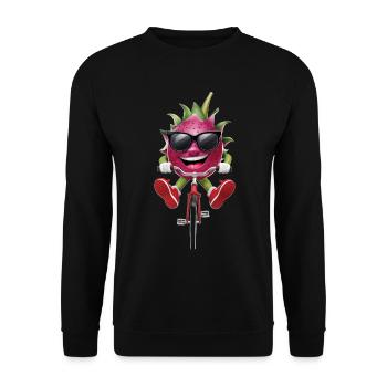 Drachenfrucht Radfahren auf dem Fahrrad Geschenk - Unisex Pullover - Schwarz - Vorne - Alina (178cm) & Michal (187cm)