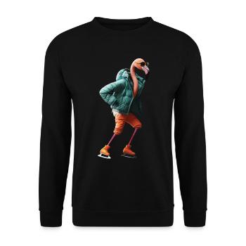 Flamingo - Unisex Pullover - Schwarz - Vorne - Alina (178cm) & Michal (187cm)