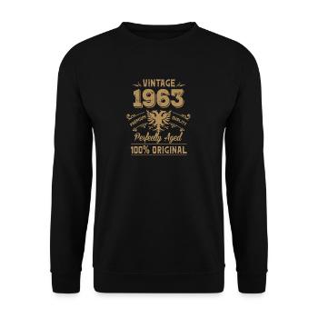 Vintage 1963 Premium Quality Orginal - Unisex Sweatshirt - black - Front - Alina (178cm) & Michal (187cm)