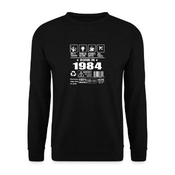 Jahrgang 1984 - Unisex Pullover - Schwarz - Vorne - Alina (178cm) & Michal (187cm)