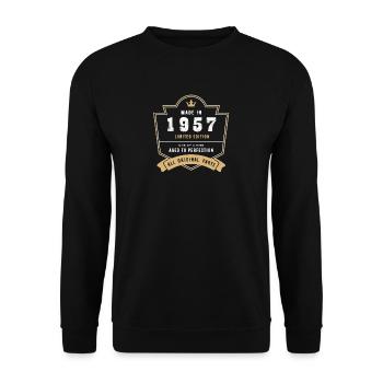 Made In 1957 Limited Edition All Original Parts - Unisex Sweatshirt - black - Front - Alina (178cm) & Michal (187cm)