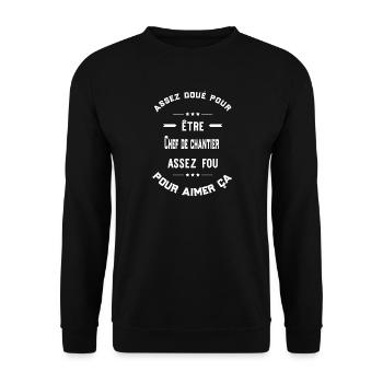 Assez doué Chef de chantier cadeau - Sweat-shirt Unisexe - noir - Devant - Alina (178cm) & Michal (187cm)