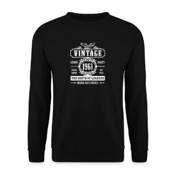 Jahrgang 1961 Die Geburt der Legenden - Unisex Pullover - Schwarz - Vorne - Alina (178cm) & Michal (187cm)