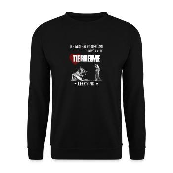 Tierschutz - Unisex Pullover - Schwarz - Vorne - Alina (178cm) & Michal (187cm)