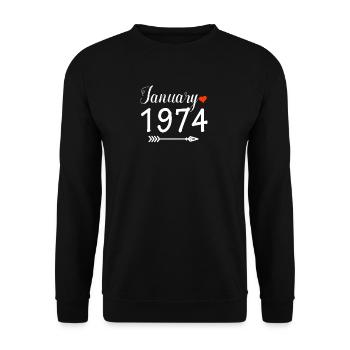 January 1974 - Unisex Sweatshirt - black - Front - Alina (178cm) & Michal (187cm)
