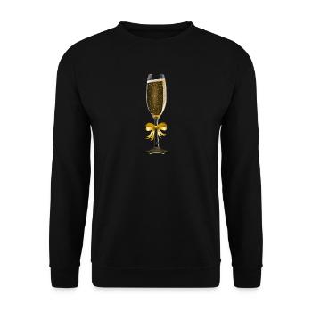 Glas Geschenk Idee - Unisex Pullover - Schwarz - Vorne - Alina (178cm) & Michal (187cm)