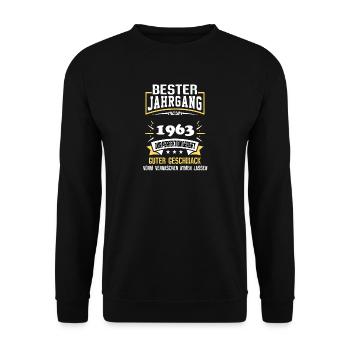 1963 Bester Jahrgang - Unisex Pullover - Schwarz - Vorne - Alina (178cm) & Michal (187cm)