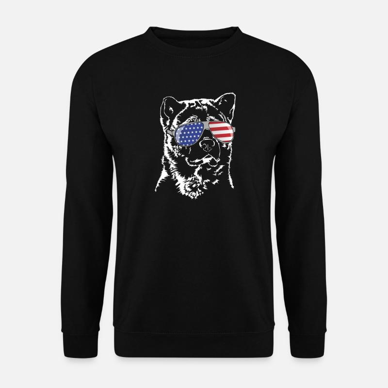 AMERICAN AKITA Sonnenbrille Amerika Fahne - Unisex Pullover - Schwarz