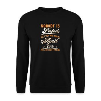 If You Born In April 2016 - Unisex Sweatshirt - black - Front - Alina (178cm) & Michal (187cm)