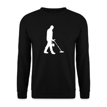 Sondeln - Sondler alleine mit dem Metalldetektor - Unisex Pullover - Schwarz - Vorne - Alina (178cm) & Michal (187cm)