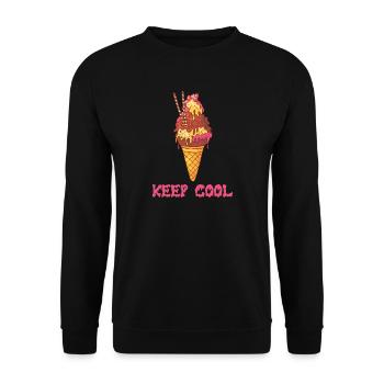 Eis Speiseeis Eiskrem Eiscreme Kugeleis Eisbecher - Unisex Pullover - Schwarz - Vorne - Alina (178cm) & Michal (187cm)
