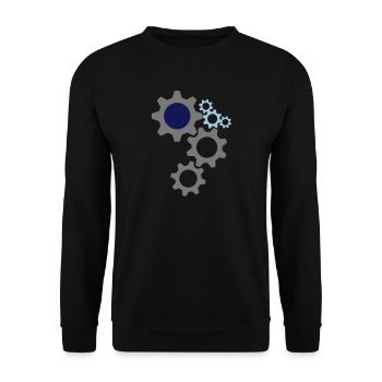 Zahnräder - Unisex Pullover - Schwarz - Vorne - Alina (178cm) & Michal (187cm)