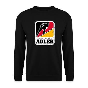 SKISPRINGER GERMANY DEUTSCHE ADLER VINTAGE - Unisex Pullover - Schwarz - Vorne - Alina (178cm) & Michal (187cm)
