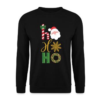 Ho Ho Ho Weihnachten Ikonen - Unisex Pullover - Schwarz - Vorne - Alina (178cm) & Michal (187cm)