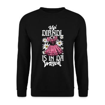 Mei Dirndl is in da Wäsch Trachtenshirt Damen - Sweat-shirt Unisexe - noir - Devant - Alina (178cm) & Michal (187cm)
