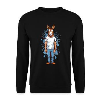 Donkey man - Unisex Sweatshirt - black - Front - Alina (178cm) & Michal (187cm)