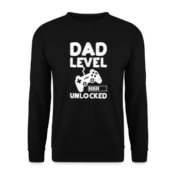 Dad Level Unlocked - father - Unisex Sweatshirt - black - Front - Alina (178cm) & Michal (187cm)