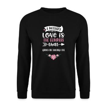 A mother's love is the compass t... - Unisex Sweatshirt - black - Front - Alina (178cm) & Michal (187cm)