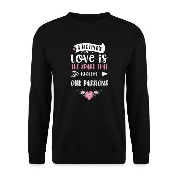 A mother's love is the spark tha... - Unisex Sweatshirt - black - Front - Alina (178cm) & Michal (187cm)