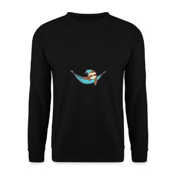 Sleeping Sloth Cute Cute Sloth Gift Idea - Unisex Sweatshirt - black - Front - Alina (178cm) & Michal (187cm)