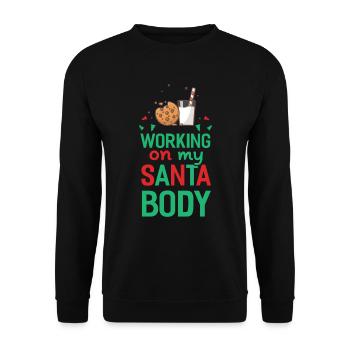 Mon corps de Père Noël - Cadeau, Noël, Noël - Sweat-shirt Unisexe - noir - Devant - Alina (178cm) & Michal (187cm)