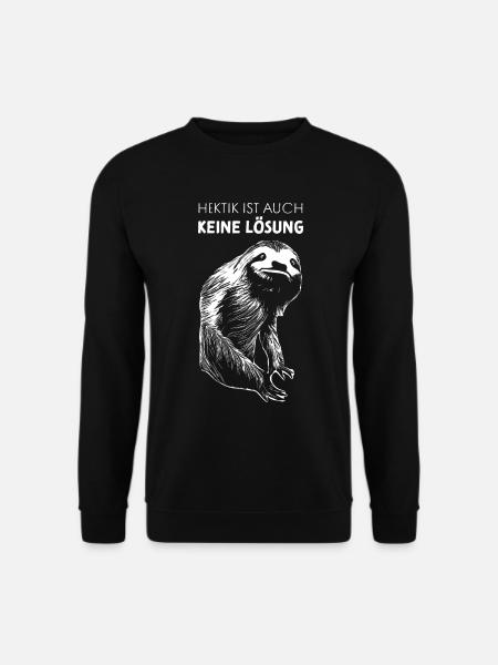 Faultier Chillen Teenager Faul Faulenzer - Unisex Pullover - Schwarz