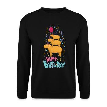 Capybara Birthday - Unisex Sweatshirt - black - Front - Alina (178cm) & Michal (187cm)