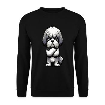 Shih tzu Shih tzus Shih tzu Besitzer Shih tzu fan - Unisex Pullover - Schwarz - Vorne - Alina (178cm) & Michal (187cm)