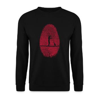 SUP - Stand up Paddeling-Fingerabdruck-Sport-Surf - Unisex Pullover - Schwarz - Vorne - Alina (178cm) & Michal (187cm)