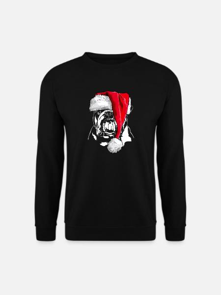 Santa ENGLISH BULLDOG Weihnachten Wilsigns - Unisex Pullover - Schwarz