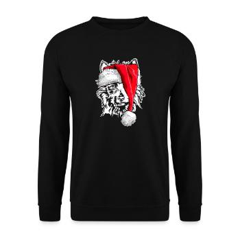 Santa AUSTRALIAN TERRIER Weihnachten Hund Wilsigns - Unisex Pullover - Schwarz - Vorne - Alina (178cm) & Michal (187cm)