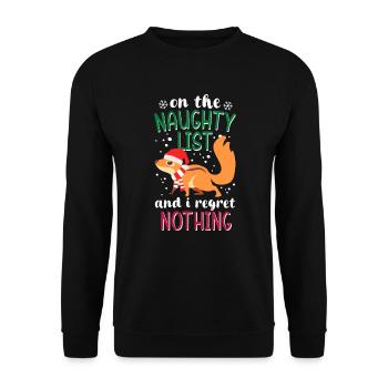 Christmas Xmas Humor Funny Witty Squirrel - Unisex Sweatshirt - black - Front - Alina (178cm) & Michal (187cm)
