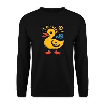 Canards cool - Rétro Vintage - Sweat-shirt Unisexe - noir - Devant - Alina (178cm) & Michal (187cm)