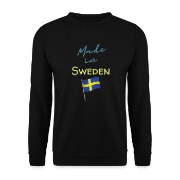 Fabriqué en Suède drapeau suédois - Sweat-shirt Unisexe - noir - Devant - Alina (178cm) & Michal (187cm)