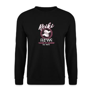 Symbole Reiki Maître Reiki Cadeau de Cristal Reiki - Sweat-shirt Unisexe - noir - Devant - Alina (178cm) & Michal (187cm)