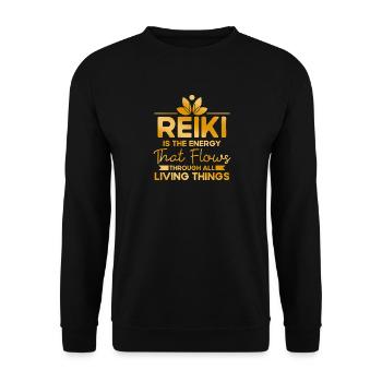 Reiki Symbol Reiki Master Reiki Crystal Gift - Unisex Sweatshirt - black - Front - Alina (178cm) & Michal (187cm)