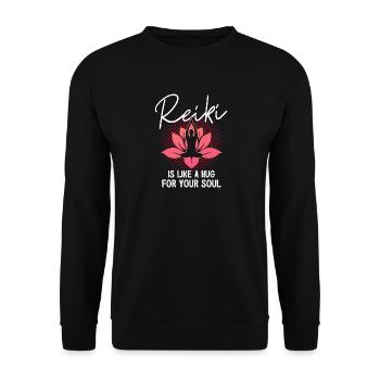 Reiki Symbol Reiki Master Reiki Crystal Gift - Unisex Sweatshirt - black - Front - Alina (178cm) & Michal (187cm)