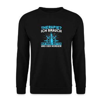 Norddeutsch Norden Nordsee Zitate Heimat Geschenk - Unisex Pullover - Schwarz - Vorne - Alina (178cm) & Michal (187cm)