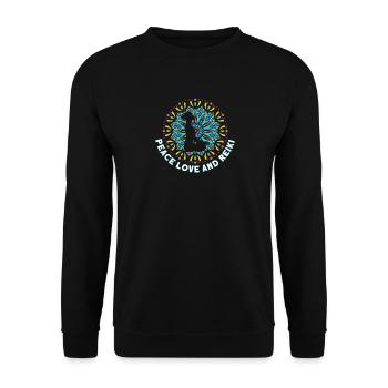 Reiki Symbol Reiki Master Reiki Crystal Gift - Unisex Sweatshirt - black - Front - Alina (178cm) & Michal (187cm)