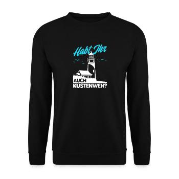 Norddeutsch Norden Nordsee Zitate Heimat Geschenk - Unisex Pullover - Schwarz - Vorne - Alina (178cm) & Michal (187cm)