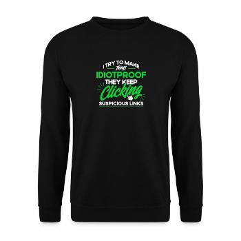 Network Security Specialist Gift - Unisex Sweatshirt - black - Front - Alina (178cm) & Michal (187cm)