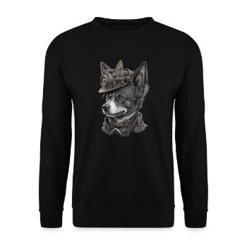 steampunk dog - Sweat-shirt Unisexe - noir - Devant - Alina (178cm) & Michal (187cm)