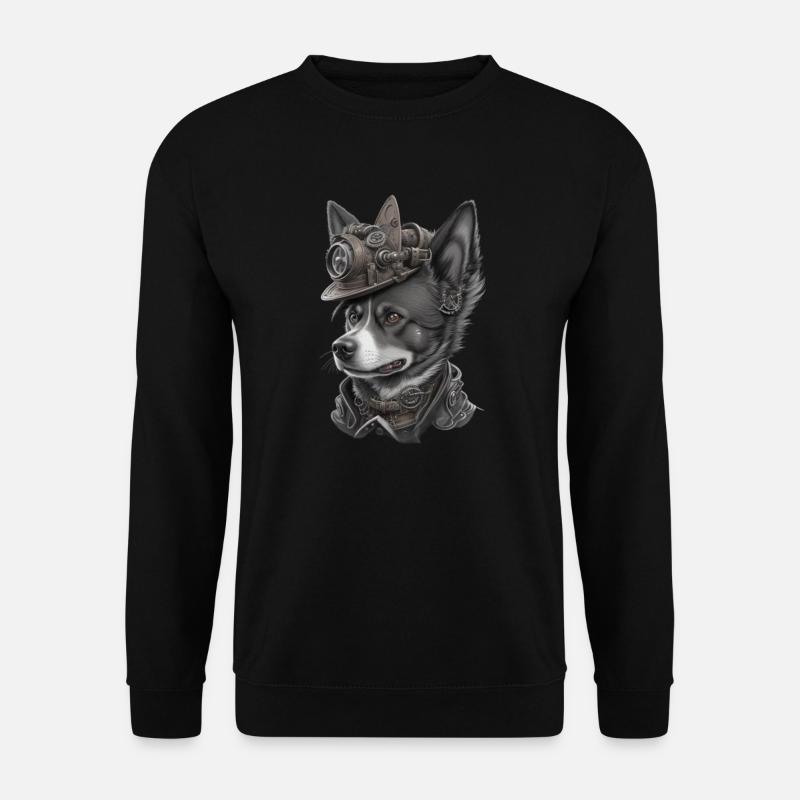 Steampunk Hund - Unisex Pullover - Schwarz