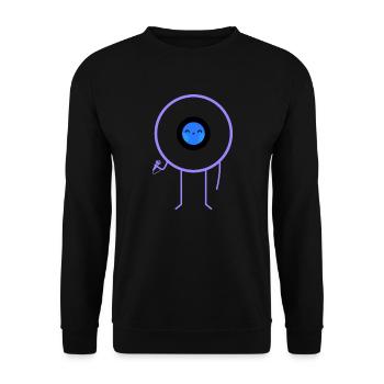 Pop Vinyl Disk Musik - Unisex Pullover - Schwarz - Vorne - Alina (178cm) & Michal (187cm)