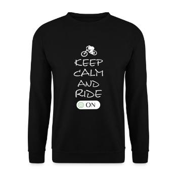 Keep Calm and Ride On - Unisex Pullover - Schwarz - Vorne - Alina (178cm) & Michal (187cm)