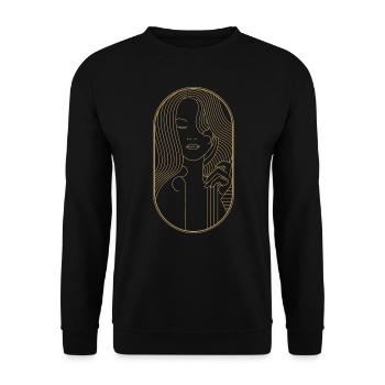Beauty Artdeco Digital Art Prints - Sammlerstücke - Unisex Pullover - Schwarz - Vorne - Alina (178cm) & Michal (187cm)