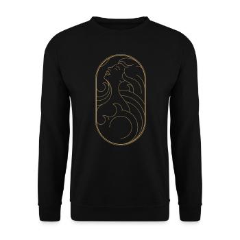 Beauty Artdeco Digital Art Prints - Sammlerstücke - Unisex Pullover - Schwarz - Vorne - Alina (178cm) & Michal (187cm)